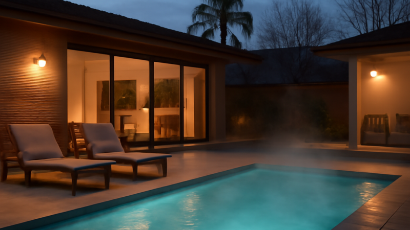 Piscina aquecida no inverno: como escolher o sistema e calcular se compensa